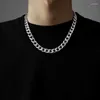 Ketten Edelstahl Silber Farbe Kubanische Kette Halskette Für Männer Frauen Hip Hop Lange Halsketten Am Hals Mode Schmuck Geschenke