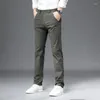 Pantaloni da uomo 98% cotone Casual da uomo tinta unita Business Fashion dritti slim fit chino grigi autunno inverno pantaloni uomo