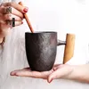 Tazze Tazza in ceramica fatta a mano con piattino cucchiaio Tazza da acqua per ufficio Coperchio da caffè Tazze che cambiano colore