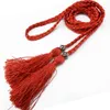 Woven Tassel Waist chain for women dress Tassles Braided Style Belt Knot Waist Chain 160cm Retro Waist Rope decorated 2021