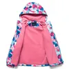 Jackets Jacket For Girls Spring Children's Flower Fleece Clothes Girls Coat Windbreaker Outerwear Kids Polar Fleece Windproof 3-12T 230906