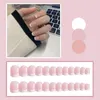 False Nails 24pcs/Set Short French Fashion Nude Pink OL Style Removable Artificial Nail Accessory Art Full Cover Tips Fake