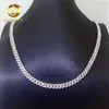 Biżuteria hip -hopowa cienka 6 mm VVS Diamond Moissanite 925 Srebrny łańcuch łącza kubańskiego