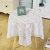 Table Cloth Pastoral Solid Lace Hollowed Out Pography Square Tea Bedside Tablecloth