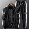 Herrspårar 2st män Tracksuit hoodie tops joggers byxor spårdräkt set man som kör jogging sportkläder huva byxor mens svett kostym x0907