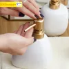 Nordic White Ceramic Dispenser Hand Sanitizer Soup Bottle Hot Hotel Press Tom Bottle Gel Shampoo Moisture Gold Press Head Y200407 ZZ