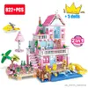 Blokken Stad Huis Zomer Vakantie Kust Villa Appartement Bouwstenen Sets Figuren DIY Speelgoed voor Kind Meisjes Kerstcadeau R230907