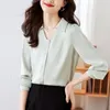 Women's Blouses Elegant Office Lady White Shirts For Women Autumn Simplicity Fashion 2023 OL Style Basic Tops Satin