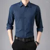 Men's Casual Shirts Long Sleeve Slim Fit Business Dress Solid Work White Inch Shirt Ropa Clothing For Men