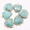 Pendant Necklaces 6pcs/lot Natural Stone Amazons Heart Section Gilt Necklace Turquoise Crystal Fashion Jewelry Accessories