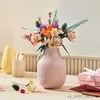 Blocs Bouquet de fleurs Rose bloc de construction jouet bricolage en pot Illustration vacances petite amie cadeaux R230911