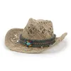 Brede Rand Hoeden Emmer Zomer Uitgeholde Handgemaakte Western Cowboy Zon Strohoed Voor Mannen Vrouwen Outdoor Reizen Cowgirl Zonnescherm Strand Jazz Sombrero Hombre 230907