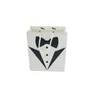 Cadeau cadeau 100pcs noir blanc robe formelle sac fourre-tout en papier hommes costume pour les garçons d'honneur invités fournitures de fête de mariage