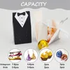 50st brudklänning och brudgummen smoking bröllopsfest favoritlådor för bröllop bruddekorationer