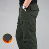 Pantalons pour hommes Cargo Hommes Tactique Militaire Hiver Épaissir Polaire Chaud Casual Coton Combat Bomber Pantalon De Travail Pour 2024