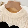 Pullover 2023 Girl Western Style Sweet Love Knitting Comfortable Soft Sweater Girls Autumn Fashion Long Sleeve O Neck Top 230906