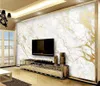 Bakgrundsbilder CJSIR Anpassad tapet Mural Gold Silk Jazz White Marble Wall Papers Heminredning för vardagsrum Papel de Parede