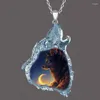 Chains Fashion Neutral Pendant Necklace Trend Mysterious Wild Animal Moon Solitary Wolf Jewelry Party Anniversary