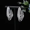 Boucles d'oreilles créoles de luxe irrégulières Type U, stéréoscopique elliptique carré Microl zircone pour femmes, bijoux de mariage à la mode A0162