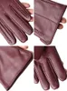 Five Fingers Gloves Women's sheepskin gloves winter warm plus velvet short thin touch screen driving color women's leather gloves good quality 2226 230907