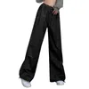 Women's Pants Wide Leg Baggy Drawstring Jogging Sweatpants 2023 Summer Fashion Low Rise Trouser Elegant Streetwear