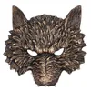 Masques de fête 1pc Halloween loup masque animal 3D PU cosplay costume mascarade couvre-chef fête déguisement accessoires pour enfants adultes x0907