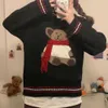 Deeptown Cute Bear Maglione Donna Kawaii Moda coreana Oversize Cartoon Maglione lavorato a maglia Donna Preppy School Style Abbigliamento invernale