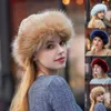 BeanieSkull Caps Quente Grosso Cap Mulheres Chapéu Beanie Mongolian Homens Inverno Faux Fur Camurça Fluffy Neve 230907