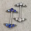 Gioielli per piercing al labbro Labret 14G Grado di impianto ASTM 36 Anello per piercing al capezzolo con filettatura interna con corpo a grappolo CZ 230906