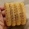 Bangle 24k Gold Color Bangles For Women Gold Bracelets Wedding Party Bridal Jewelry Joias Ouro Factory Price Vint 230906