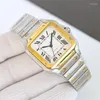 Wristwatches Men's Watch Casual Sports Stainless Steel Strap Automatic Waterproof Luxury Square Dial