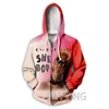 Heren Hoodies Mode 3D Print Cyndi Lauper Rits Zip Up Hoody Harajuku Hoodie Hip Hop