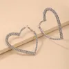 Hoop Earrings Fine Workmanship Alloy Heart Earring Fashion All-match Temperament 1 Pair Full Diamond