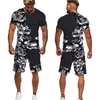 Herrspårar Summer Camouflage Tees/Shorts/Suits Men's T Shirt Shorts Tracksuit Sport Style Outdoor Camping Hunting Casual Mens Clothes 230907