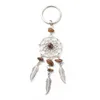 Lots Dream catcher Charms Key Rings Chakra Crystal Gravel Chip Stone Beads Key Chain Agate Jade Bag ACC