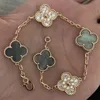 four leaf clover Bracelet Natural Shell Gemstone Gold Plated 18K designer for woman T0P quality highest counter quality European size gift golden 001C