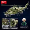 Flygplan Modle Sluban WW2 Militär Ryssland Air Weapon Mi-24 Attack Helicopters Hind Model Building Blocks Classics Fighter Bricks Plane Toy 230906