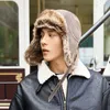 BeanieSkull Caps Mens Winter Hat Ushanka Trapper Bomber Men Soft Leather Russian Soviet Earflap Pilot Hats Gorro ruso Faux Fur 230907