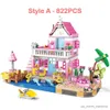 Blokken Stad Huis Zomer Vakantie Kust Villa Appartement Bouwstenen Sets Figuren DIY Speelgoed voor Kind Meisjes Kerstcadeau R230907