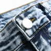 Men's Jeans Stretch Outlet Fashion Plus Size 29-42 Jean Light Blue Casual Brand S Denim Palm Print