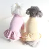 Cão vestuário listrado algodão roupas para animais de estimação verão primavera vestido camisa gato cachorrinho casamento roupas florais para cães teddy