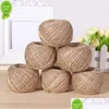 Bead Making Tools 100M/Roll Long Jute Twine Natural Burlap Linen Cord Rustic Rope Gift Packing String Thread For Diy Home Decor Access