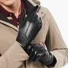 Cinco dedos Guantes BISON DENIM Hombres Guantes de piel de oveja Otoño Invierno Cálido Pantalla táctil Mitones de dedo completo Guantes de cuero genuino de alta calidad para hombres 230906