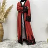 Ethnic Clothing Ramadan Muslim Red Lace At Hem Prayer Dress Garment Jilbab Cover Islam Latest Abaya For Dubai Modest Gowns Women