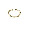 Anillos de racimo 925 plata esterlina chapado en oro real moderno estilo de bambú simple moda personalizada anillo de dedo fino para mujeres joyería