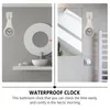 Wall Clocks Bathroom Suction Cup Clock Hanging Hole Rustic Decorations Ring Waterproof Shower Plastic Country