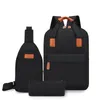 Sac à dos 3 pièces/ensemble pour hommes, USB, ordinateur d'affaires, grande capacité, voyage, loisirs, poitrine diagonale, ensemble portefeuille zéro