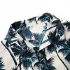 Męskie koszule Summer Aloha Hawaiian Shirt Men Ubranie kokosowe drukowane białe krótkie rękawe męskie plażę noszenie bluzki