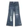 Men's Jeans SYUHGFA Vintage Loose Fashion Micro Ragged Perforated Baggy Denim Pants Personality Jean Trouser Niche Design