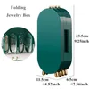 Caixas de armazenamento caixas de jóias dobráveis organizador com espelho recipiente de plástico para mulher brincos colar anel mesa rack 230907